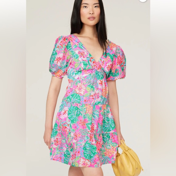 Lilly Pulitzer Dresses & Skirts - Lilly Pulitzer Nalani Short Sleeve Cotton Dress - Journey to the Jungle - Size 8